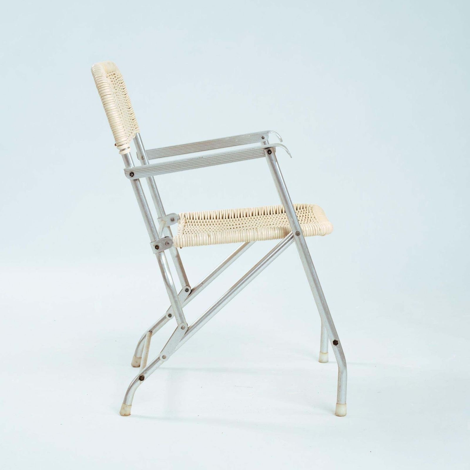 4 Mid Century Tossa Wicker Folding Garden Chairs By Hilbrant, Italy, 1960s photo 1578.0