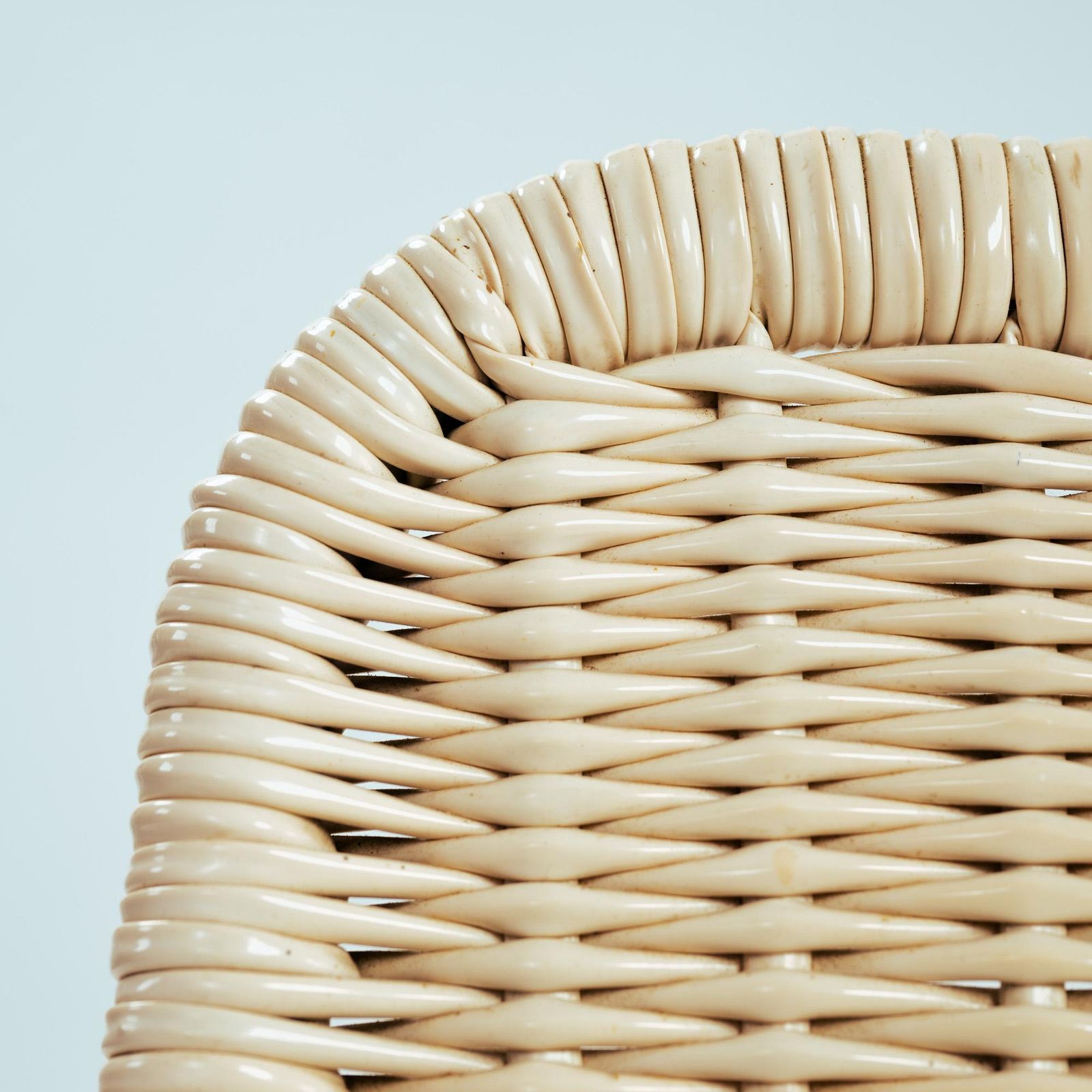 photo vintage 4 Mid Century Tossa Wicker Folding Garden Chairs By Hilbrant, Italy, 1960s