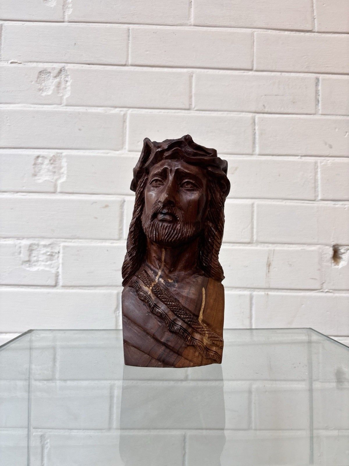 Stunning Hand Carved 20th Century Bust/Head If Jesus Christ. photo furniture