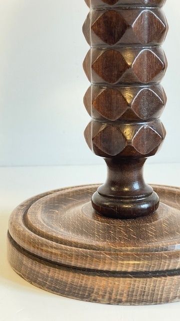 photo vinterior Lampe Bois Géométrique Façon Charles Dudouyt Vintage