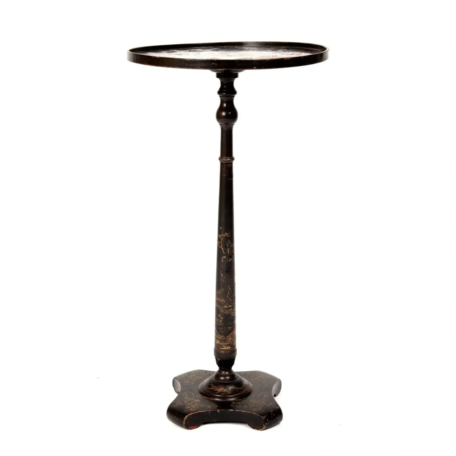 A 20th Century Chinese Black Lacquered Chinoiserie Occasional Table photo for sale
