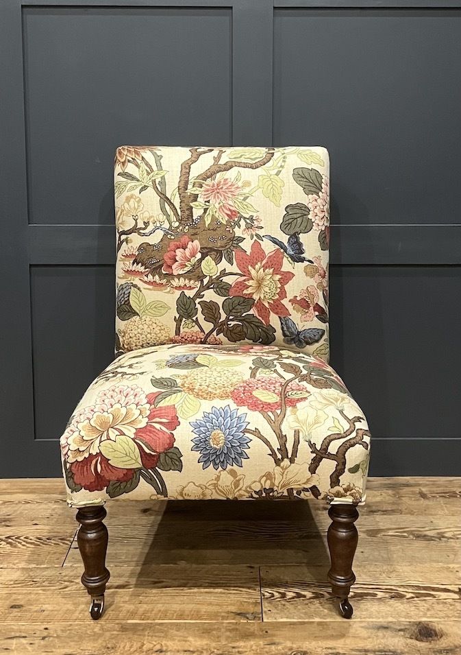 A Rare Pair Of Antique French Upholstered Slipper Chairs photo for sale