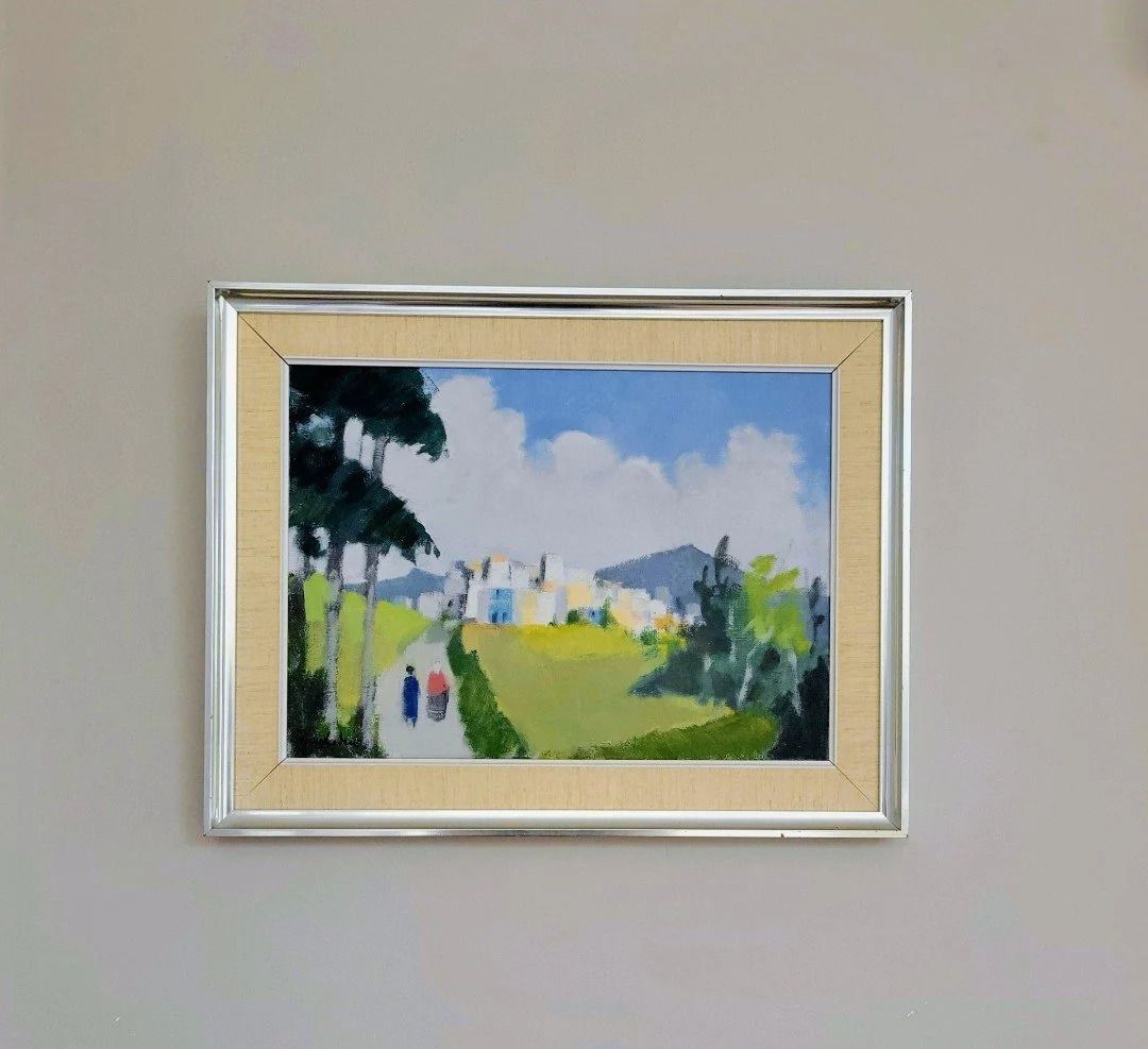 Greek Landscape Original Mid Century Oil By Stig Wernheden (1921 1997)