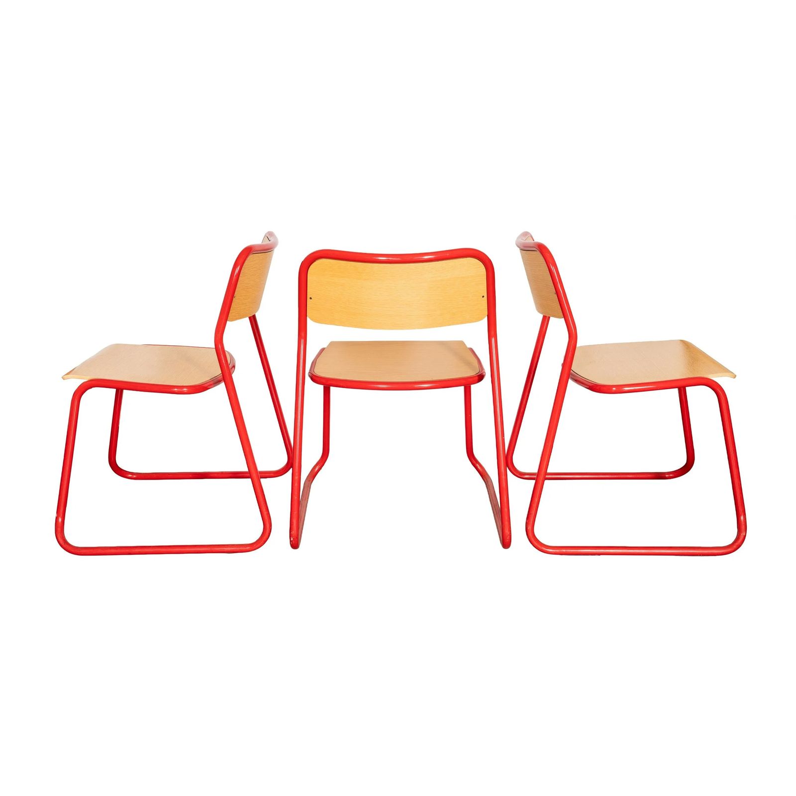 A Set Of 10 Steel And Plywood Chairs photo furniture