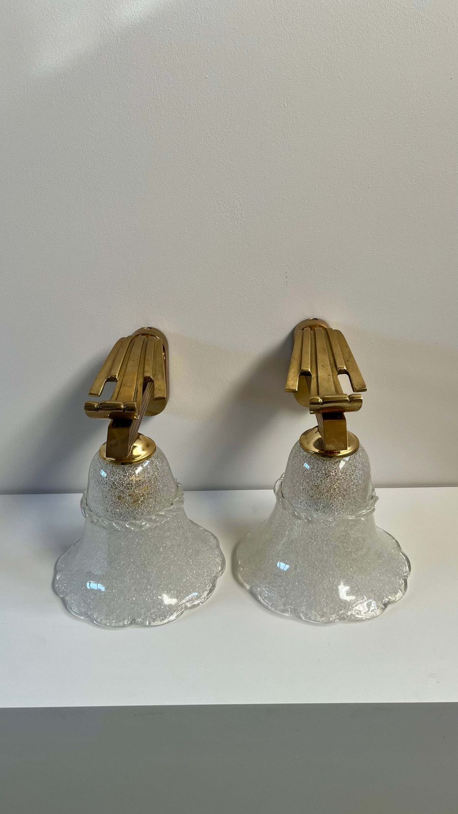 Pair Of Italian Murano Pulegoso Wall Sconces, 1940s–50s photo 1480.0