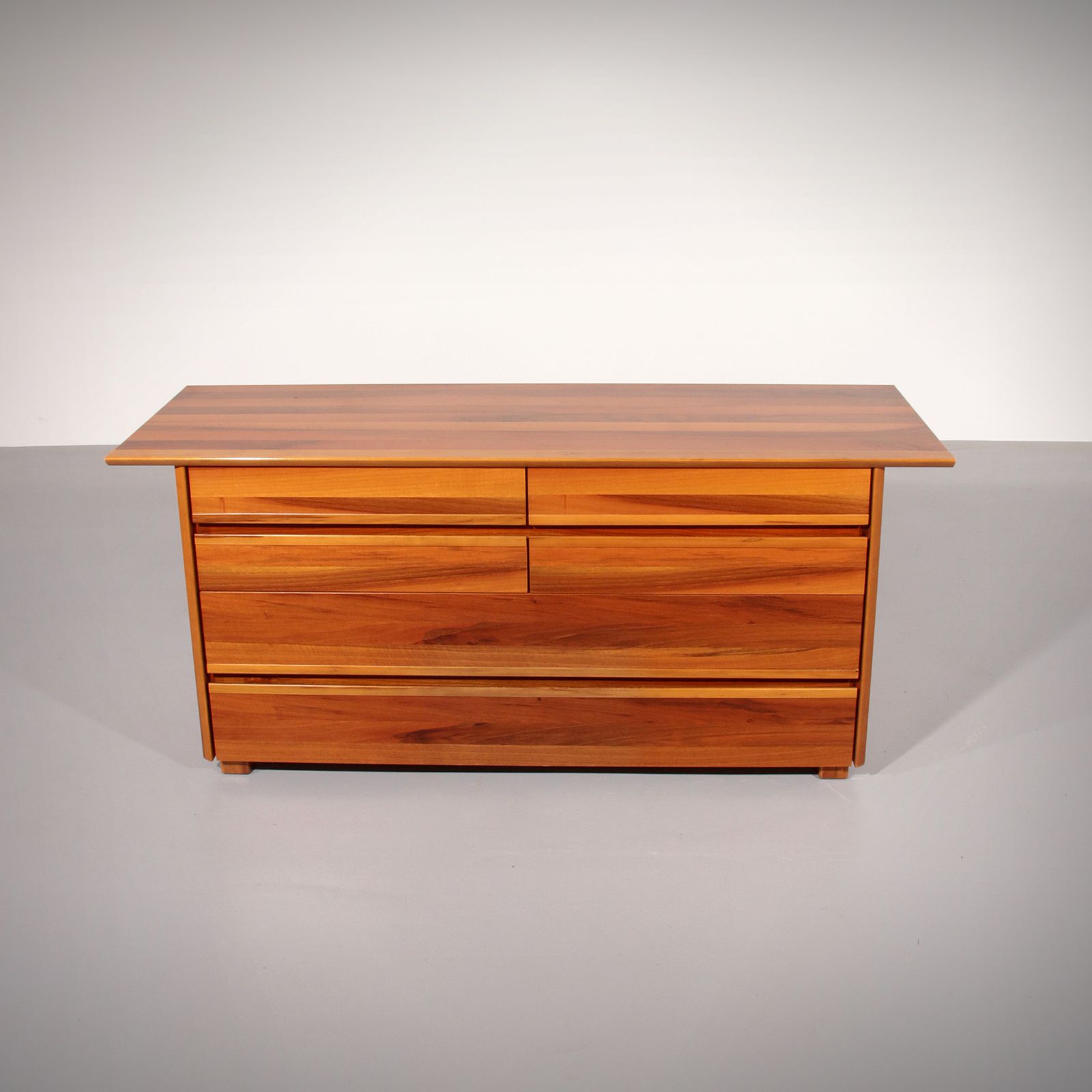Italian Architectural Chest Of Drawers In Walnut 1970 Italy photo furniture