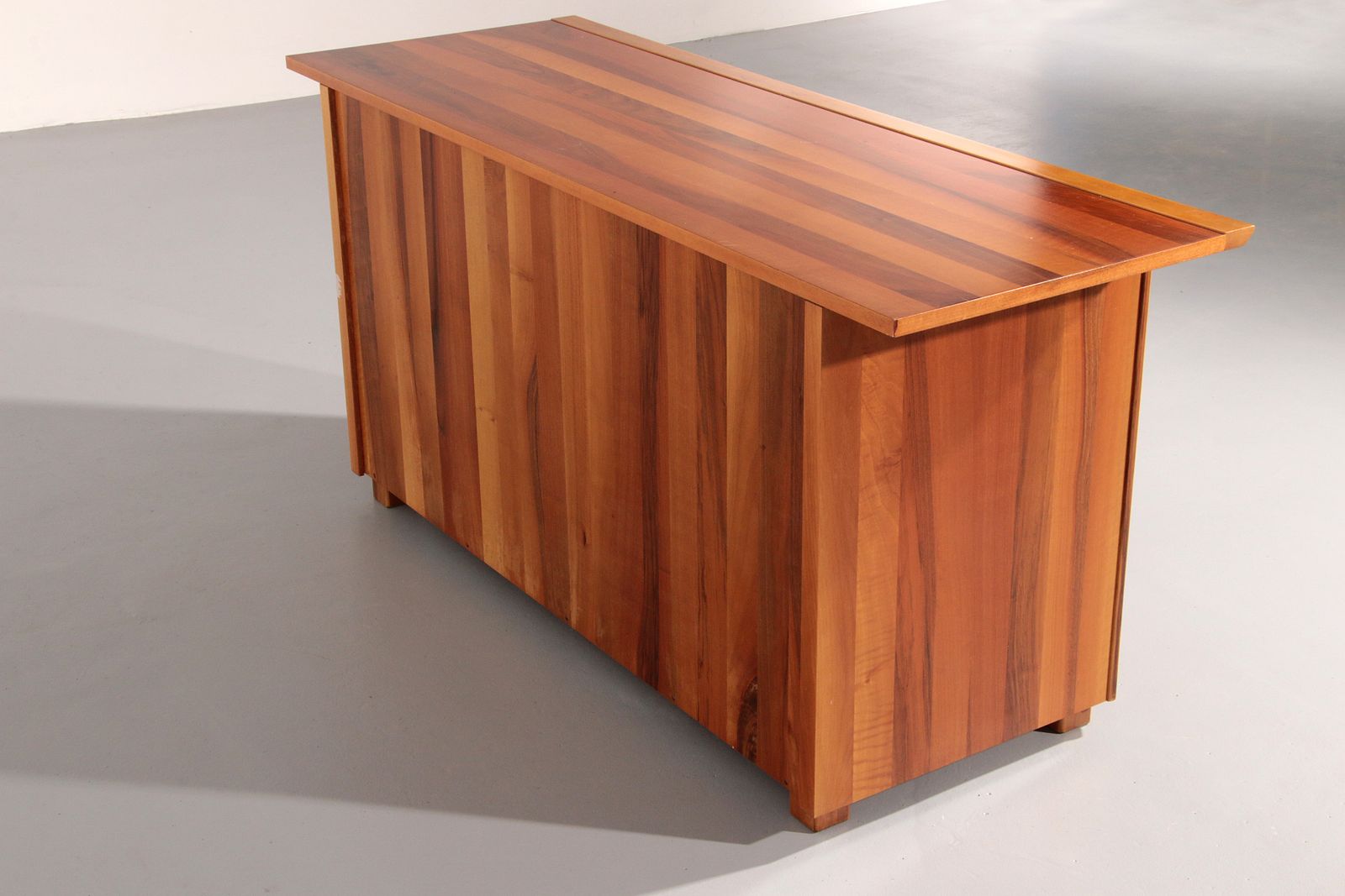 Italian Architectural Chest Of Drawers In Walnut 1970 Italy photo vintage