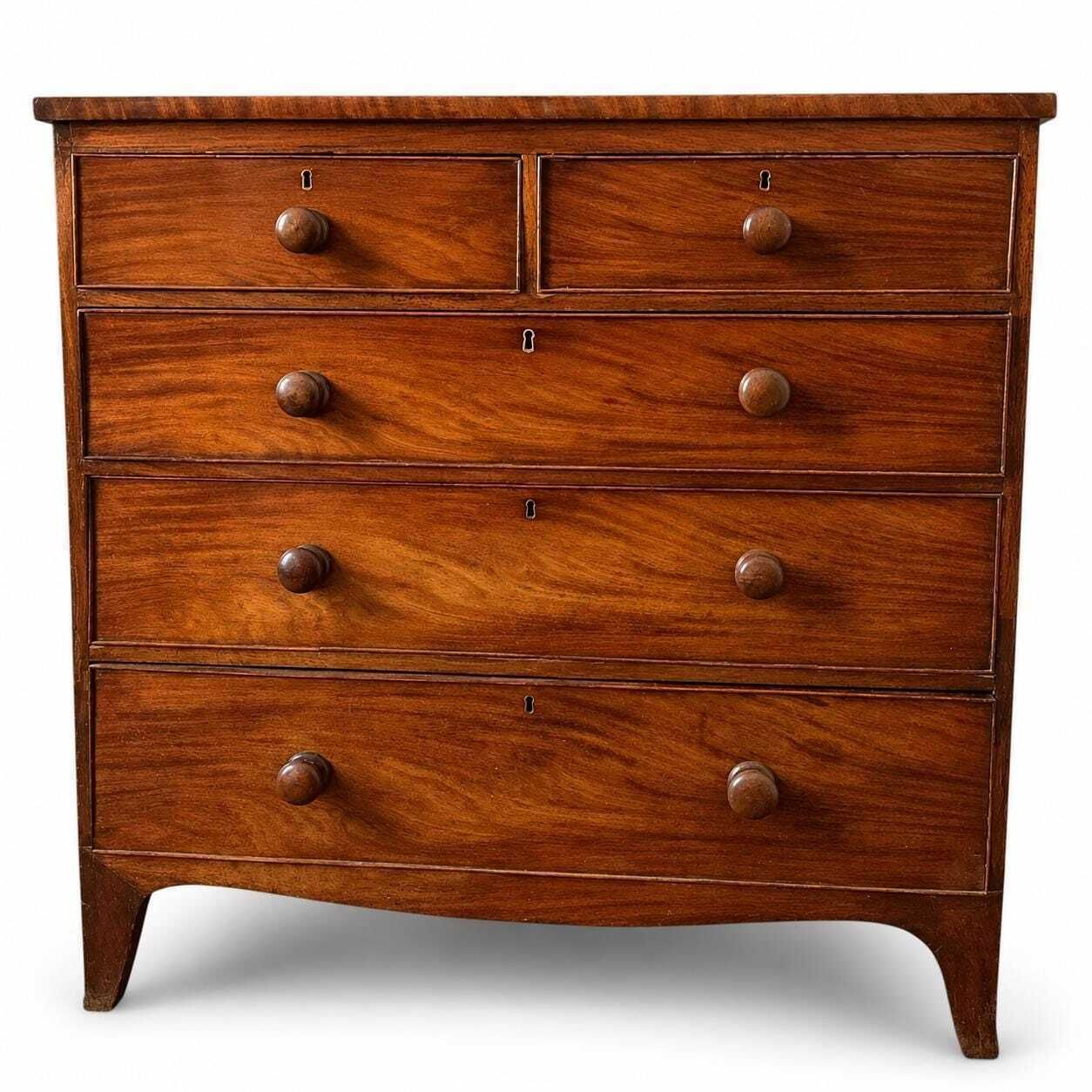 Antique Regency Mahogany Chest Of Drawers Early Victorian C1830 2 Over 3 photo furniture