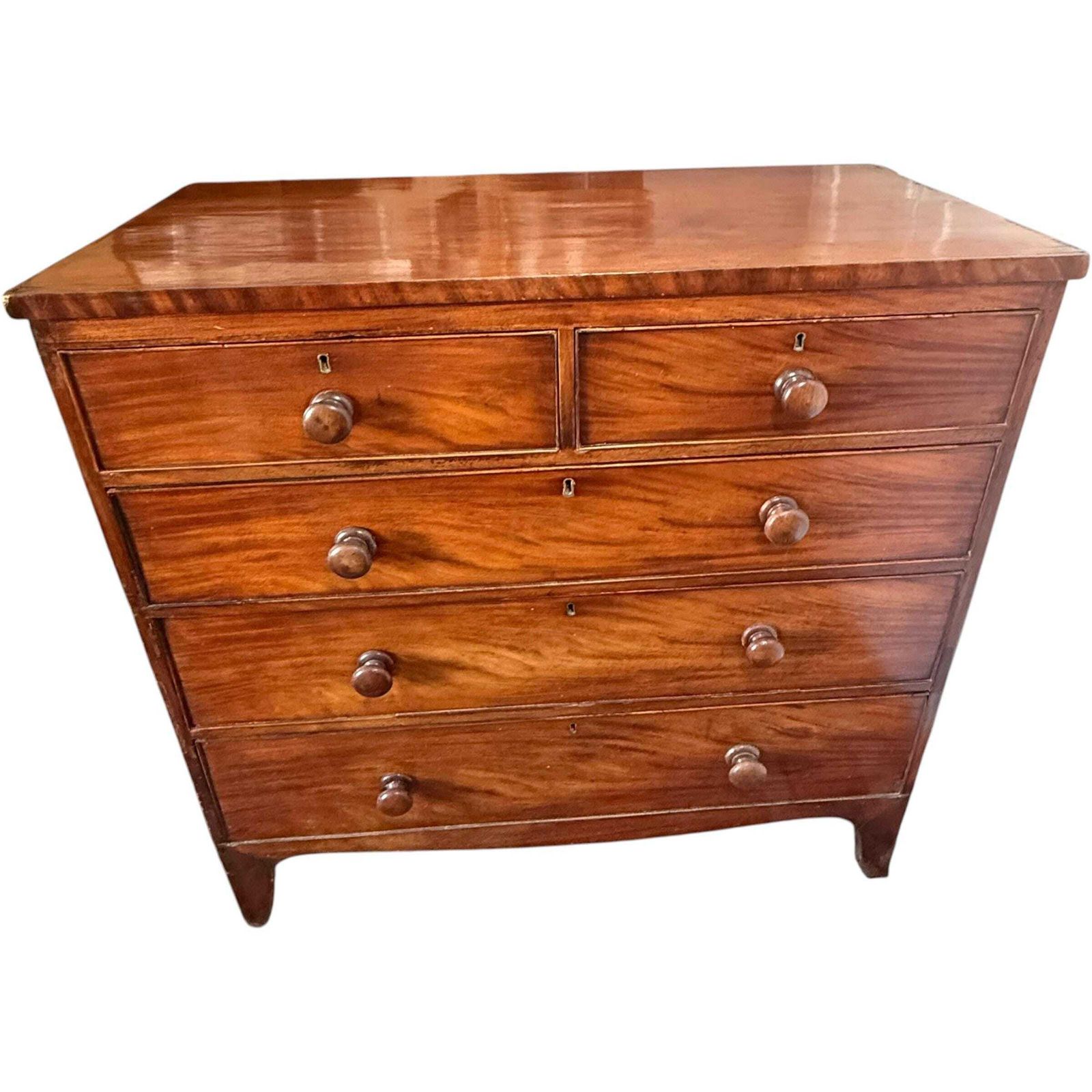 Antique Regency Mahogany Chest Of Drawers Early Victorian C1830 2 Over 3 photo Furniture