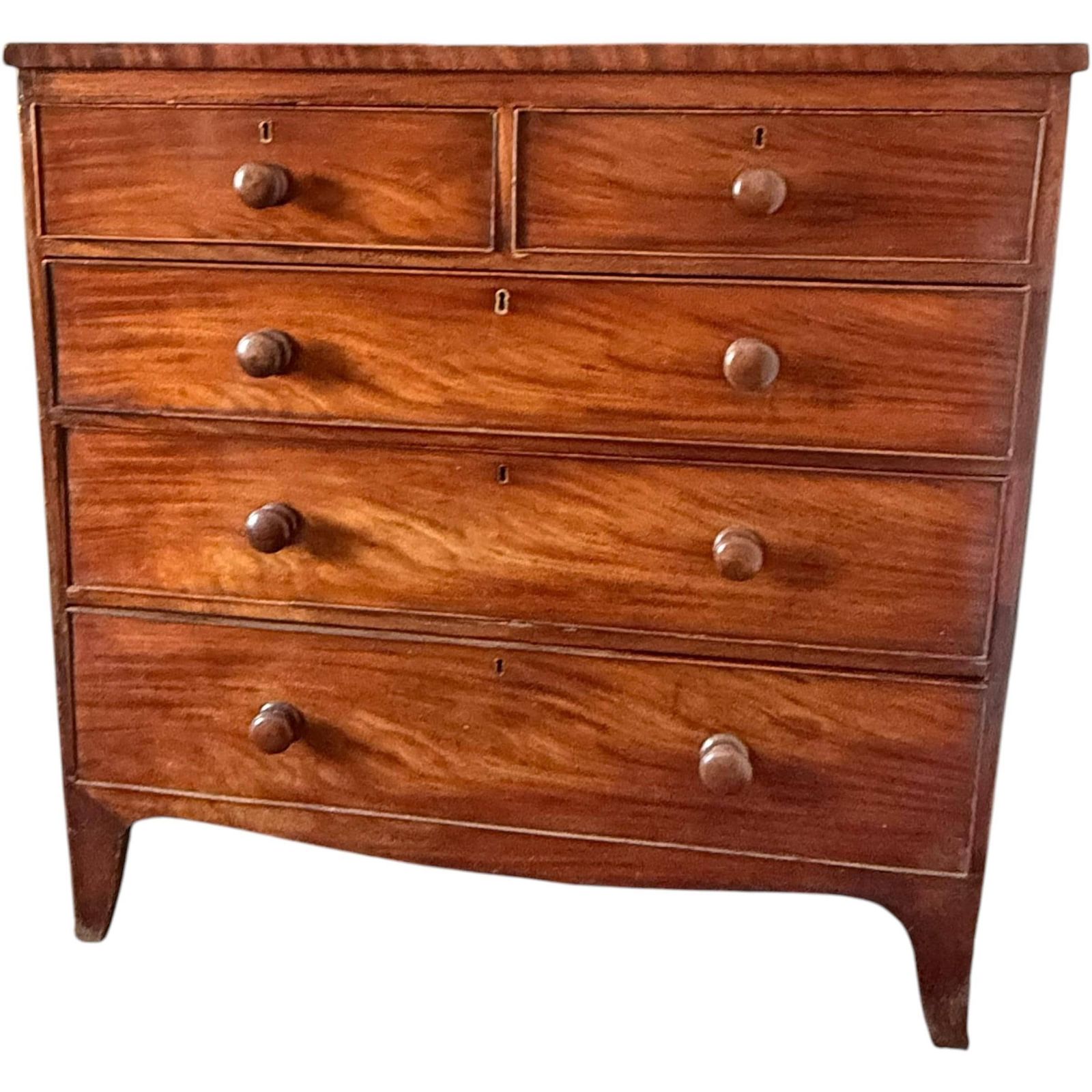 Antique Regency Mahogany Chest Of Drawers Early Victorian C1830 2 Over 3 photo vinterior