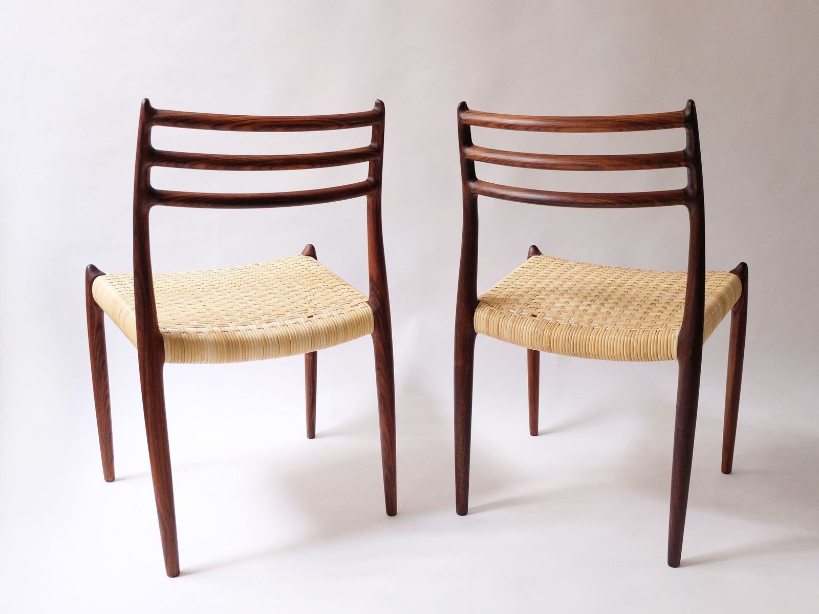 Early Production Of Mid Century Danish Rosewood Model 78 Dining Chair By Niels Otto Møller For J.L. Møllers, 1960s With Rattan Woven Seat photo Furniture