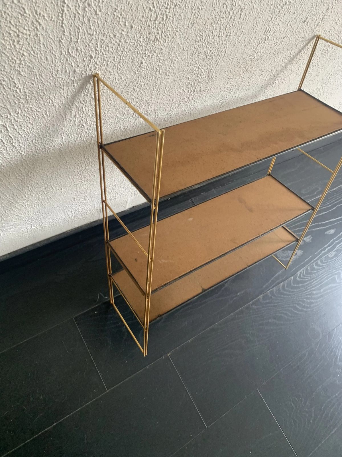 Vintage 1960s String Wall Shelf In Gilded Wood   60 X 50 Cm photo buy