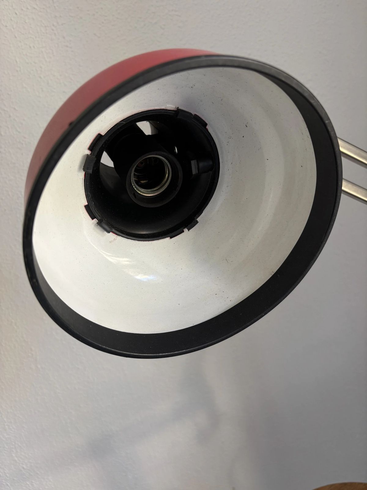 139.0 Vintage 1970s Architect's Lamp Lival P12 Finland Red Steel   65 Cm photo