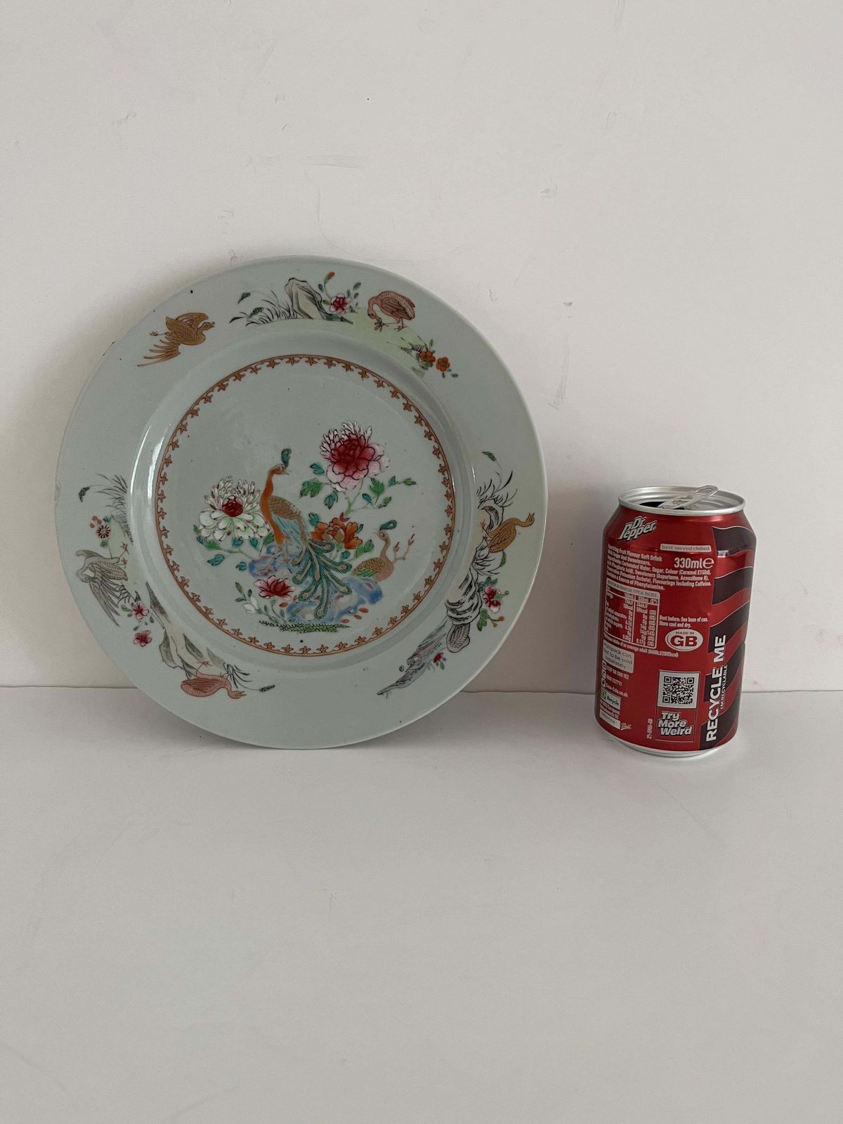photo buy Chinese Porcelain Plate, Famille Rose Peacocks, Qing Yongzheng, 1730