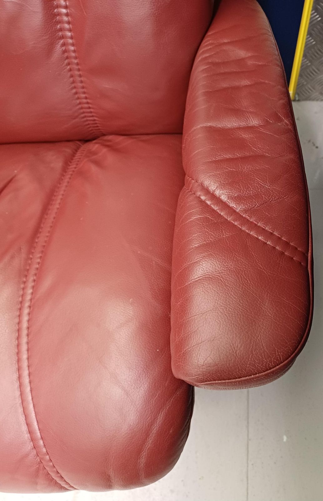 Ekornes Stressless Grey Leather Swivel Recliner Armchair & Footstool photo Furniture