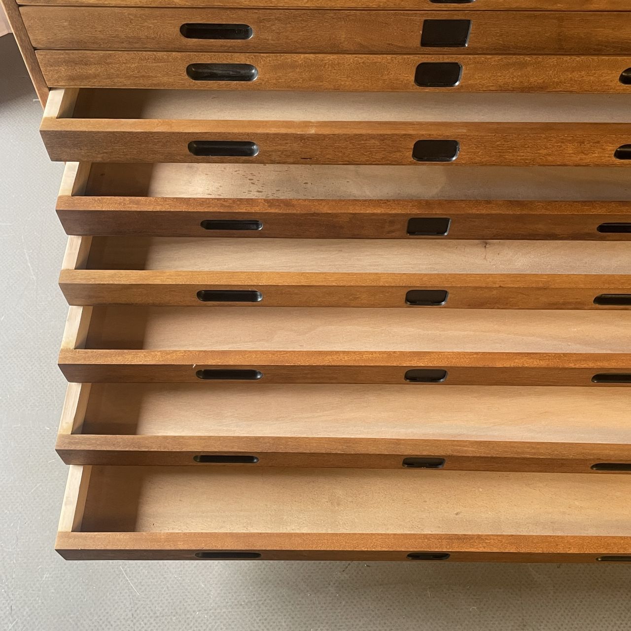 Midcentury Staverton Plan Chest With Inset Handles photo for sale