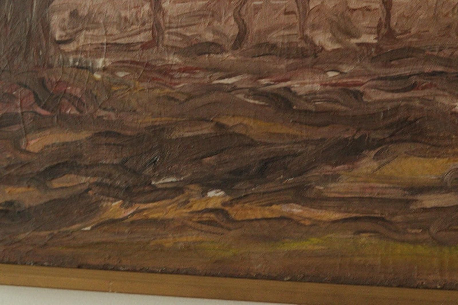 Original Swedish Mid Century Oil On Panel – “Borås” By Thage Carlson – Framed | 48 X 35 Cm (18.9 X 13.8 In) photo vintage
