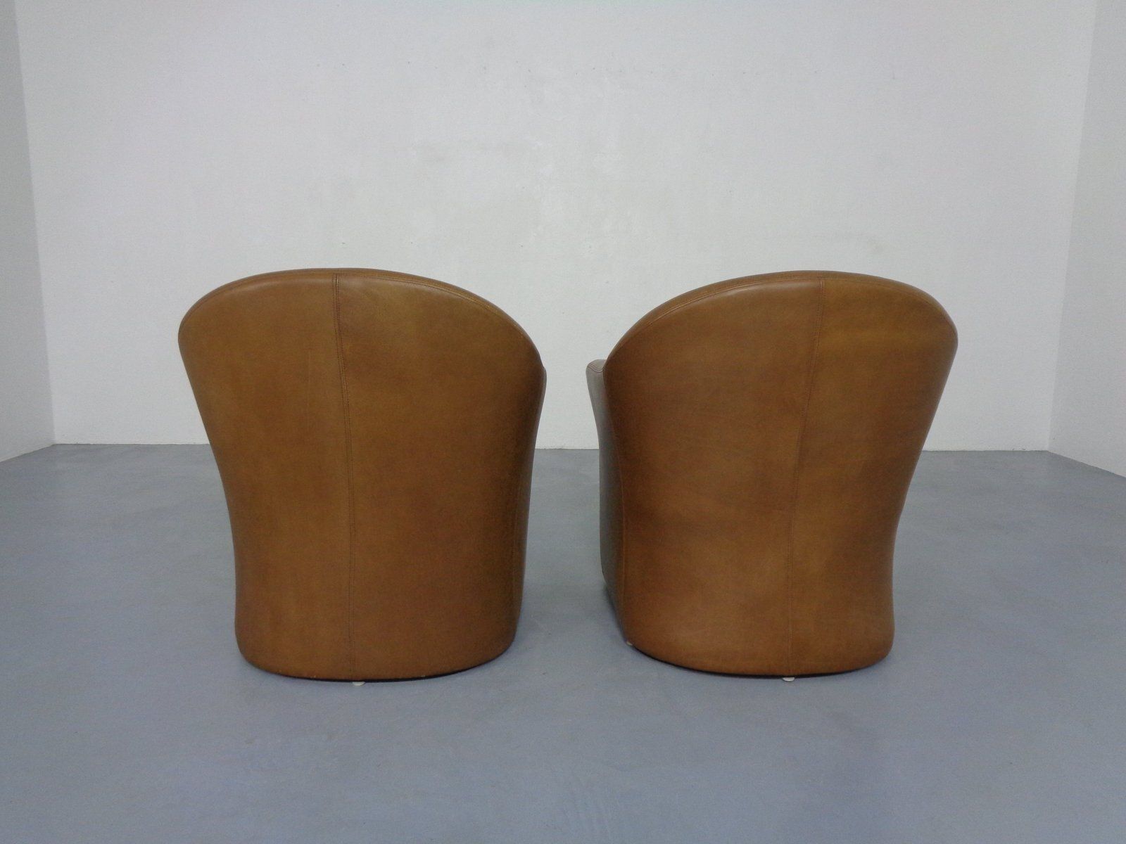 photo furniture Mid Century German Leather Cocktail Chairs From Walter Knoll, 1960s, Set Of 2