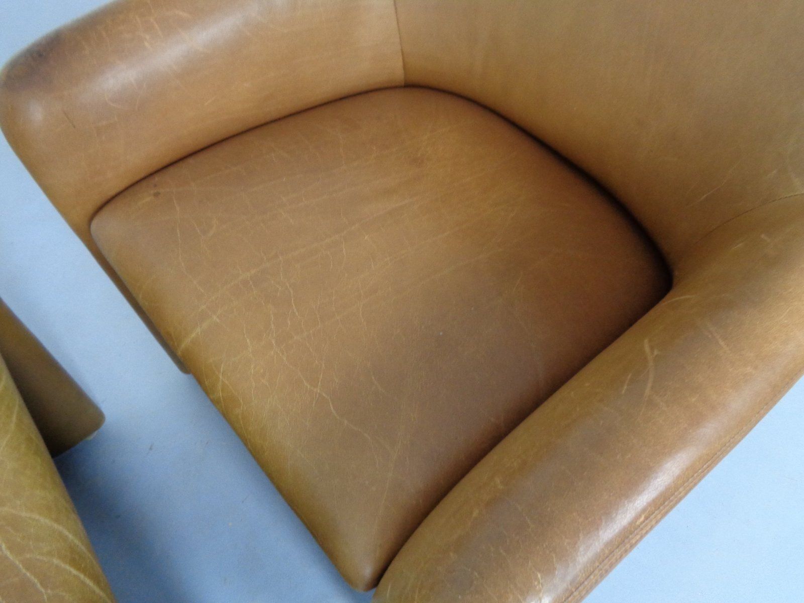 photo vintage Mid Century German Leather Cocktail Chairs From Walter Knoll, 1960s, Set Of 2