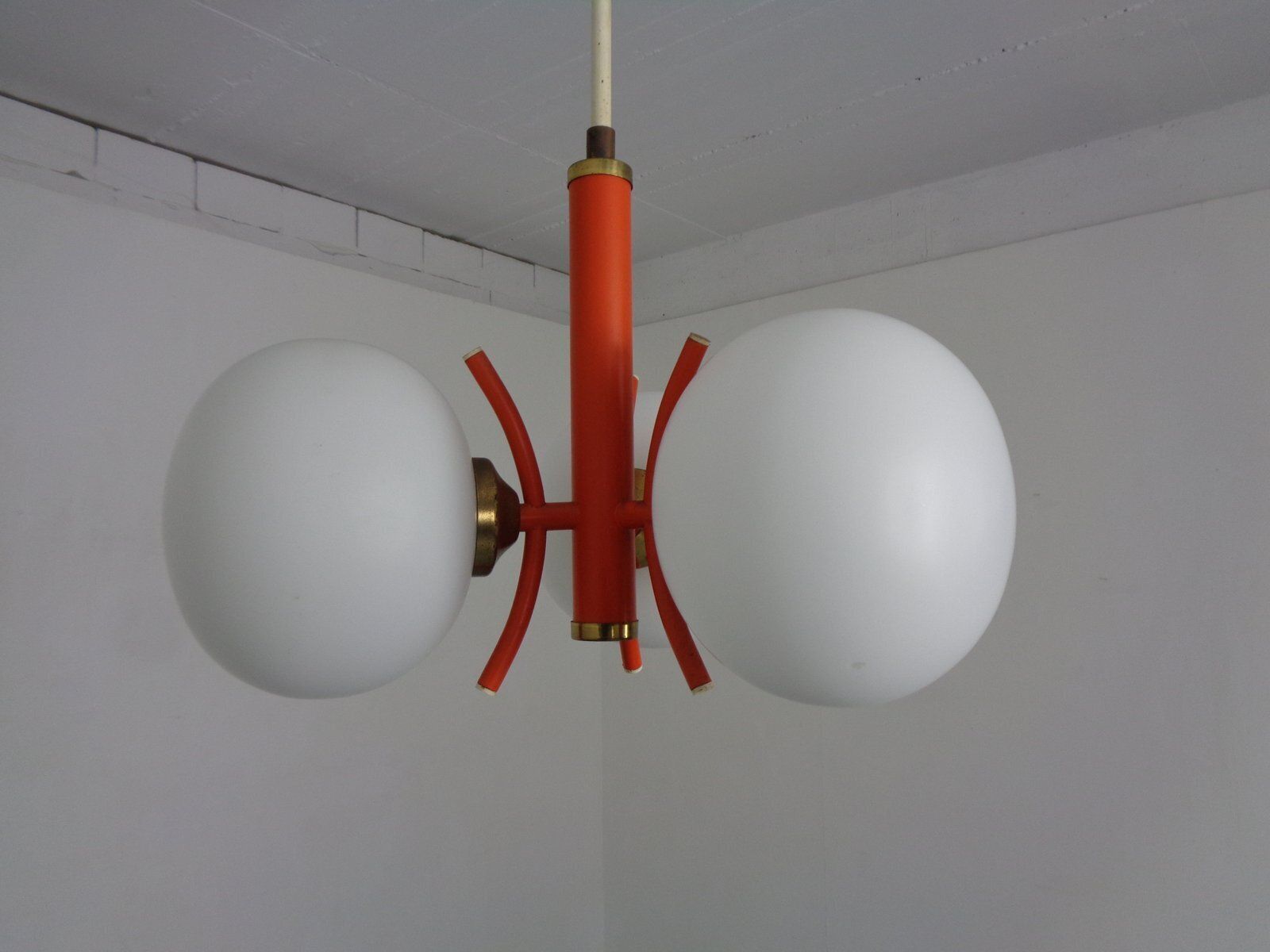 Space Age Sputnik Ceiling Lamps With Glasses By Richard Essig, Germany, 1970s, Set Of 2 photo vintage