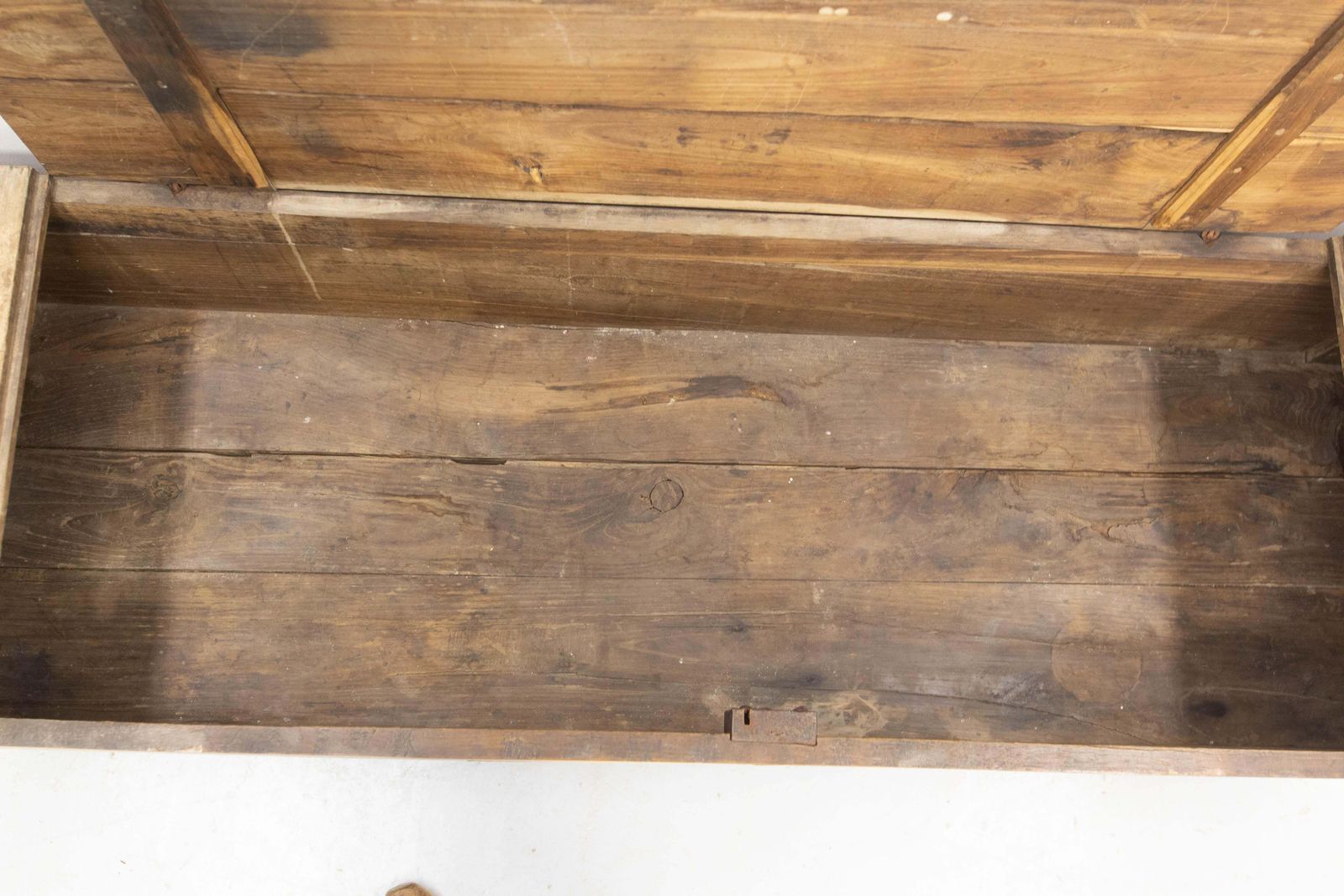photo buy Antique Rustic Coffer Storage Bench, Oak Bed Footboard Chest Breton French