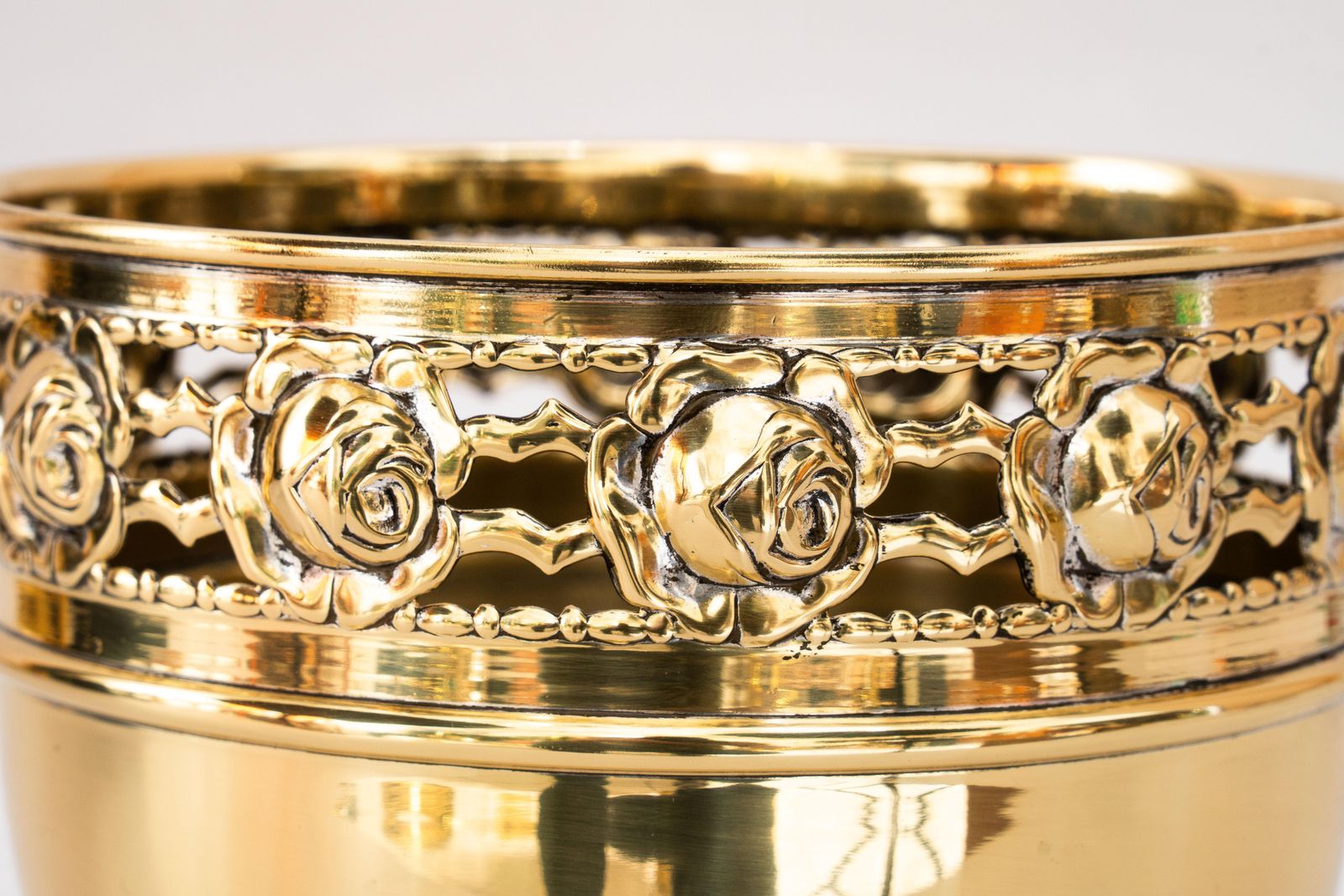 Jugendstil Argentor Floral Brass Flower Pot Vienna Around 1908 photo vinterior
