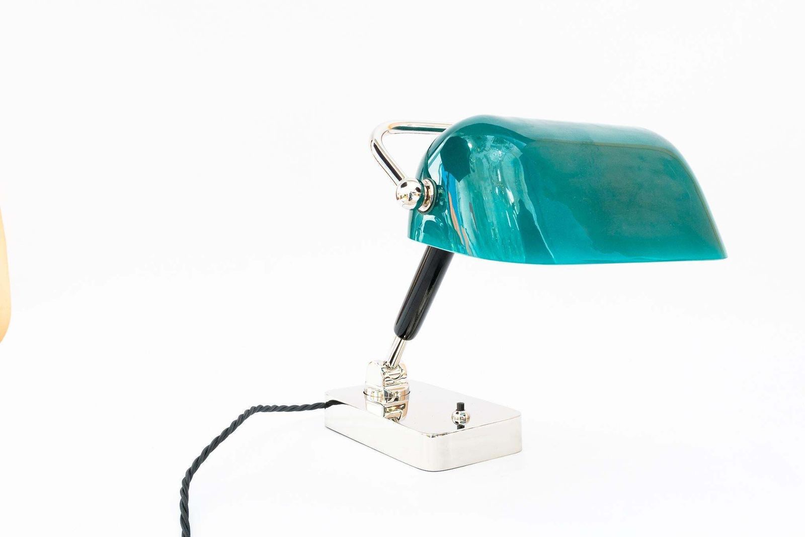 Art Deco Bauhaus Nickel Table Lamp With Original Glass Shade Germany 1920s photo buy