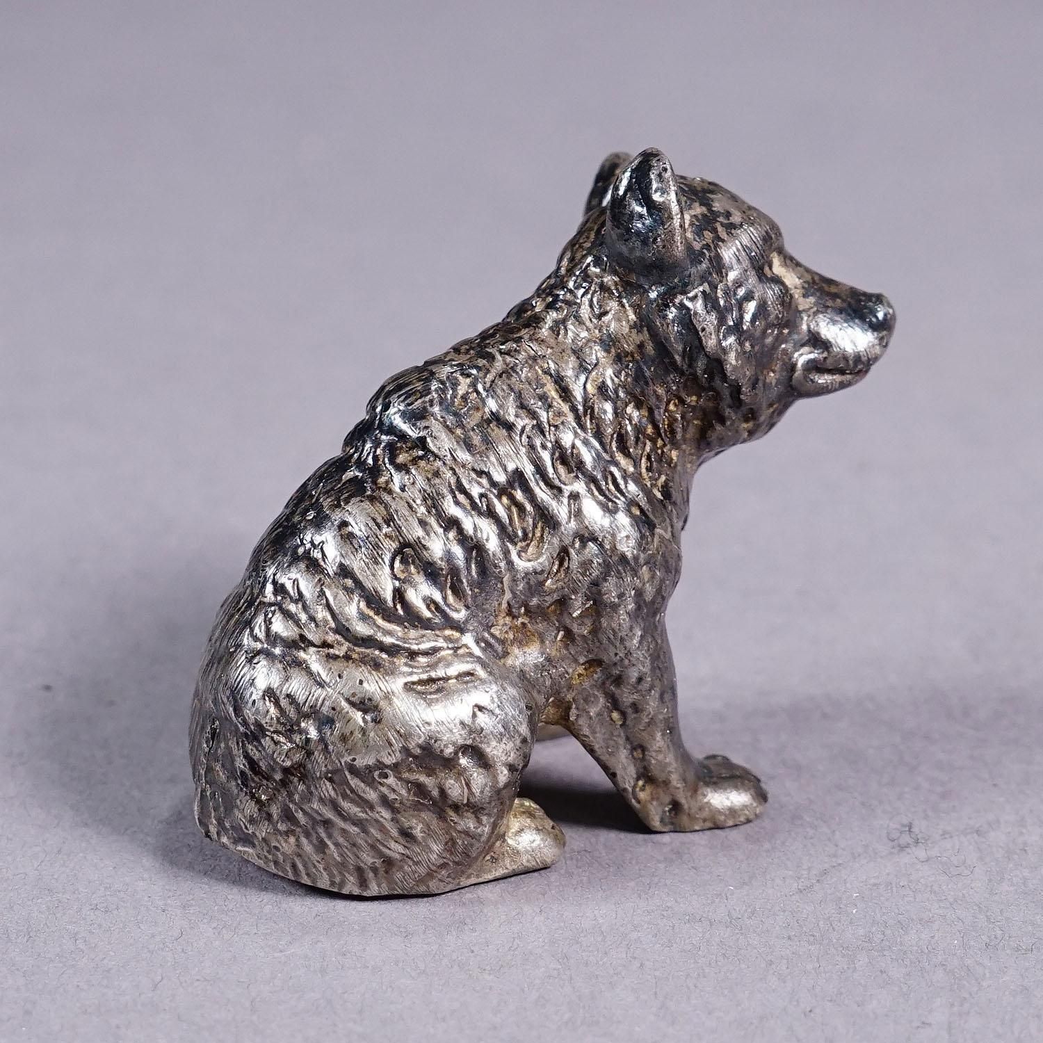 Cast Of A Silverplated Sitting Bear Ca. 1930s photo 154.0