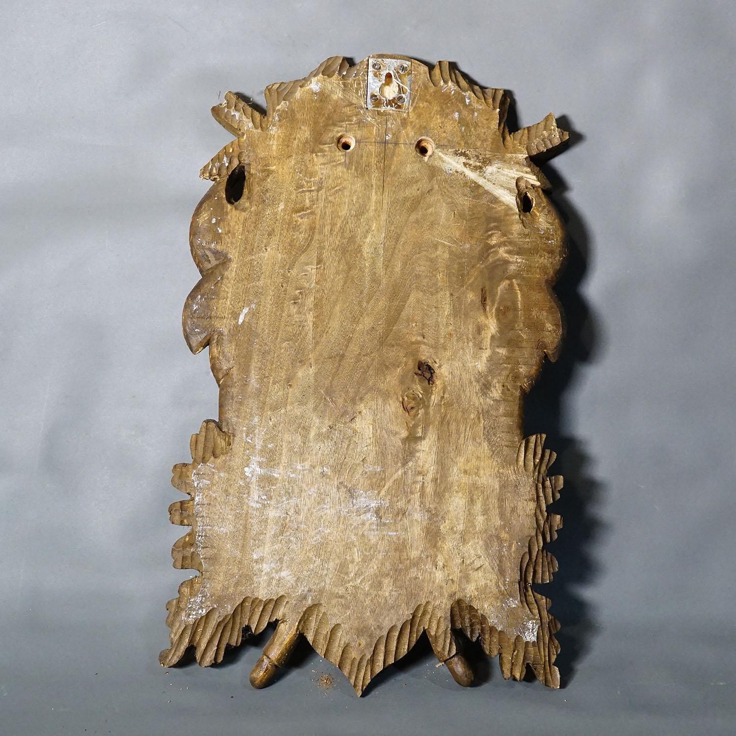 Vintage houten trofeeënplaquette voor hertenschedel photo vinterior