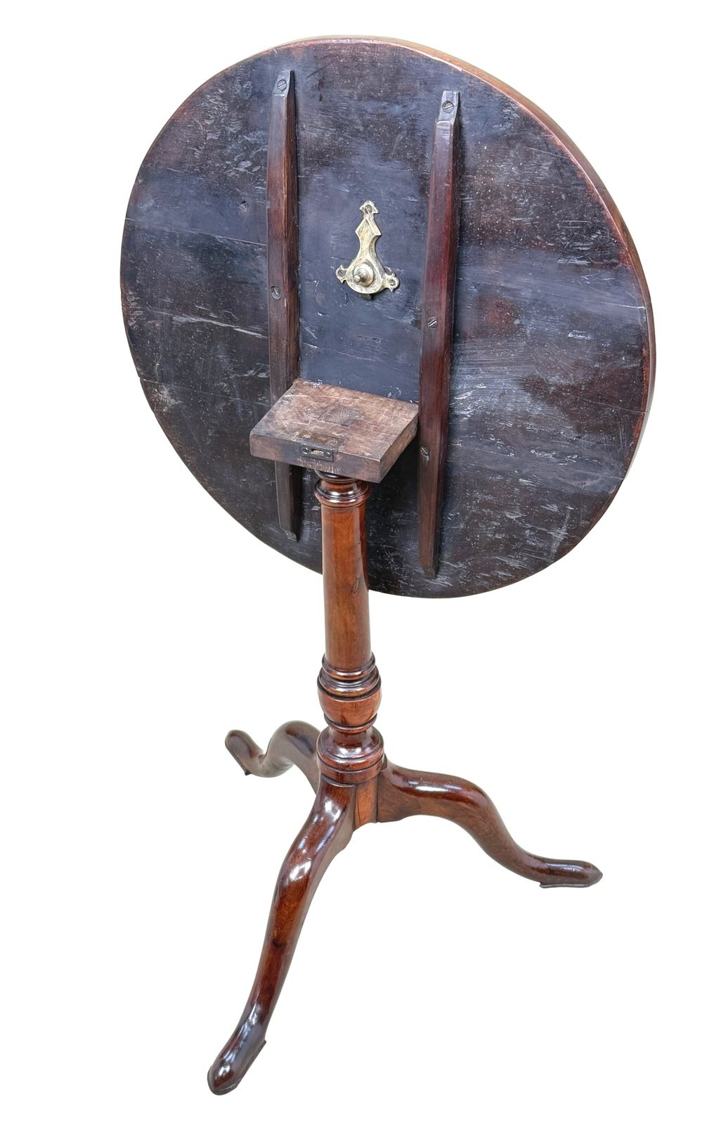 photo for sale Rare 18th Century Georgian Solid Yew Wood Tripod Table (England, Circa 1750)