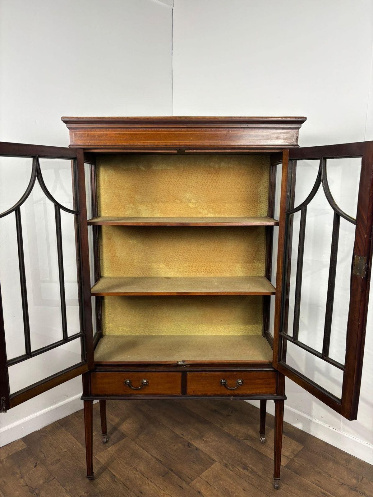 Edwardian Mahogany Inlaid Display Cabinet photo furniture