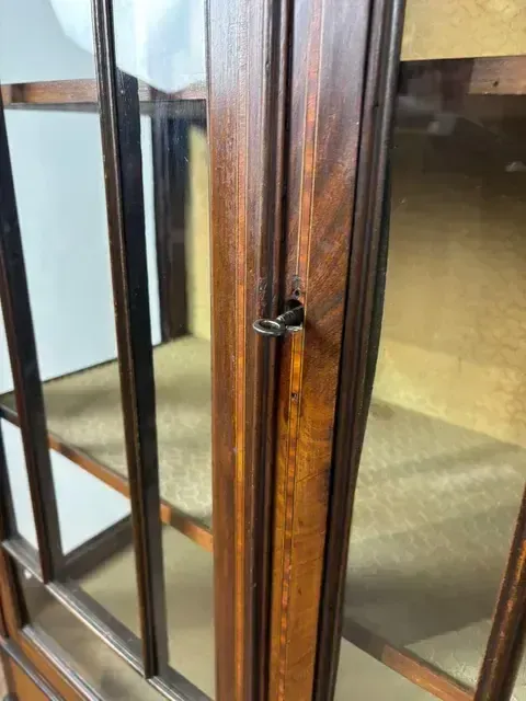 Furniture Edwardian Mahogany Inlaid Display Cabinet photo