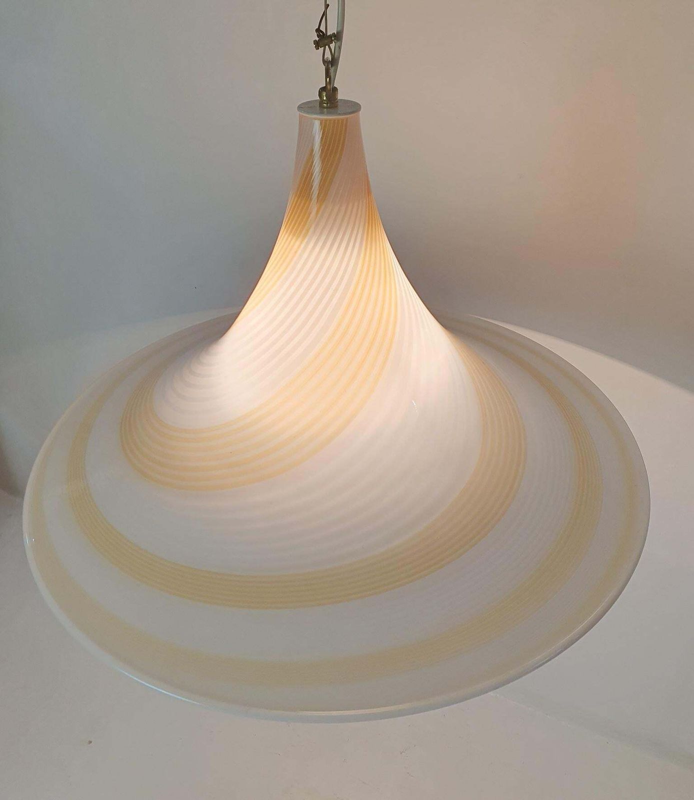 Murano Glass Swirl Pendant Lamp, Handmade, Modern Design, Italy, 1970s photo buy