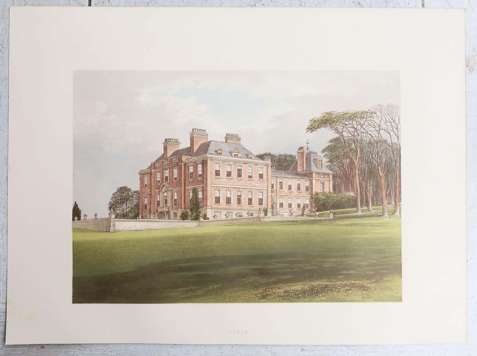 Set Of 12 Antique Prints Of English Country Houses And Gardens, C.1880 photo Art