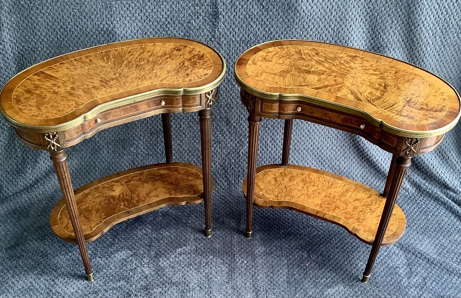 Pair Of Amboyna Bedside/Side Tables
