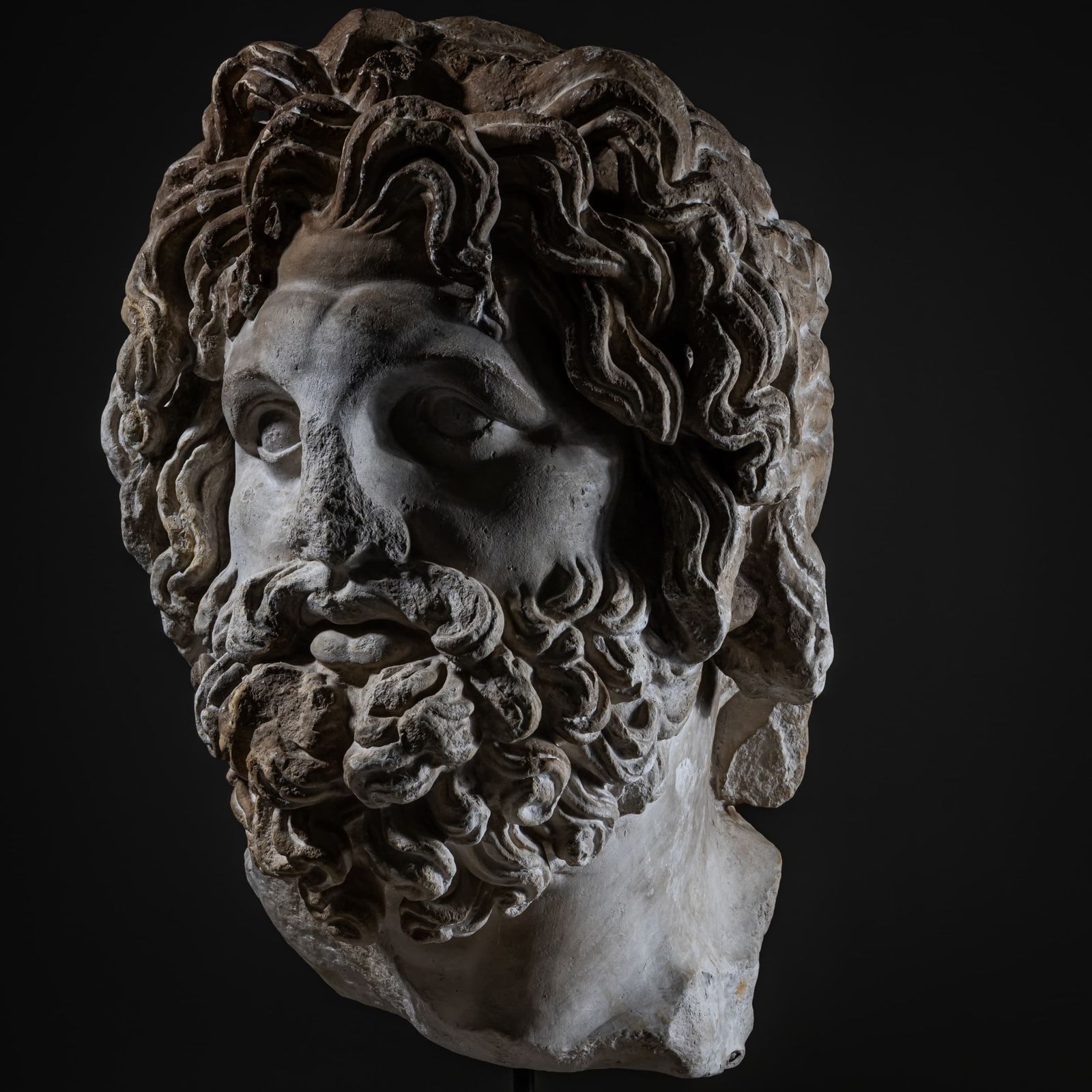 Head Of Asclepius, Modern Plaster Cast After The Antique, 21st Century photo Art
