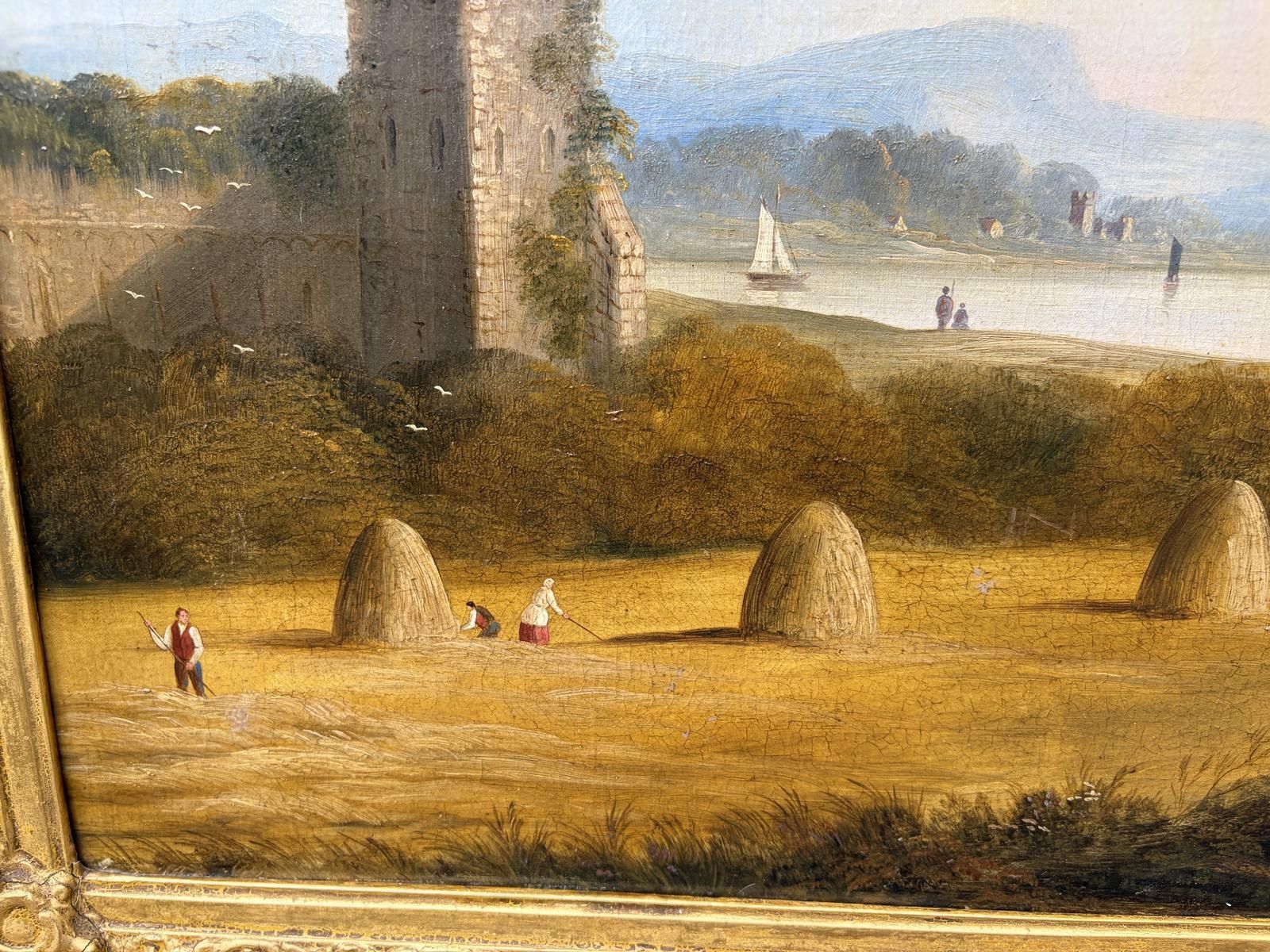 Fine Quality 18th Century Oil On Canvas Of Rural Scene photo for sale