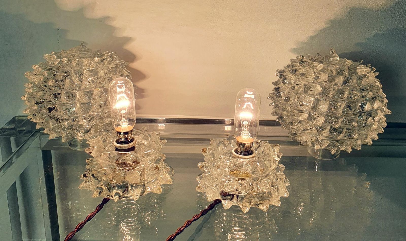 Barovier & Toso Rostrato Table Lamps, Murano Glass, Italy, 1940s photo buy