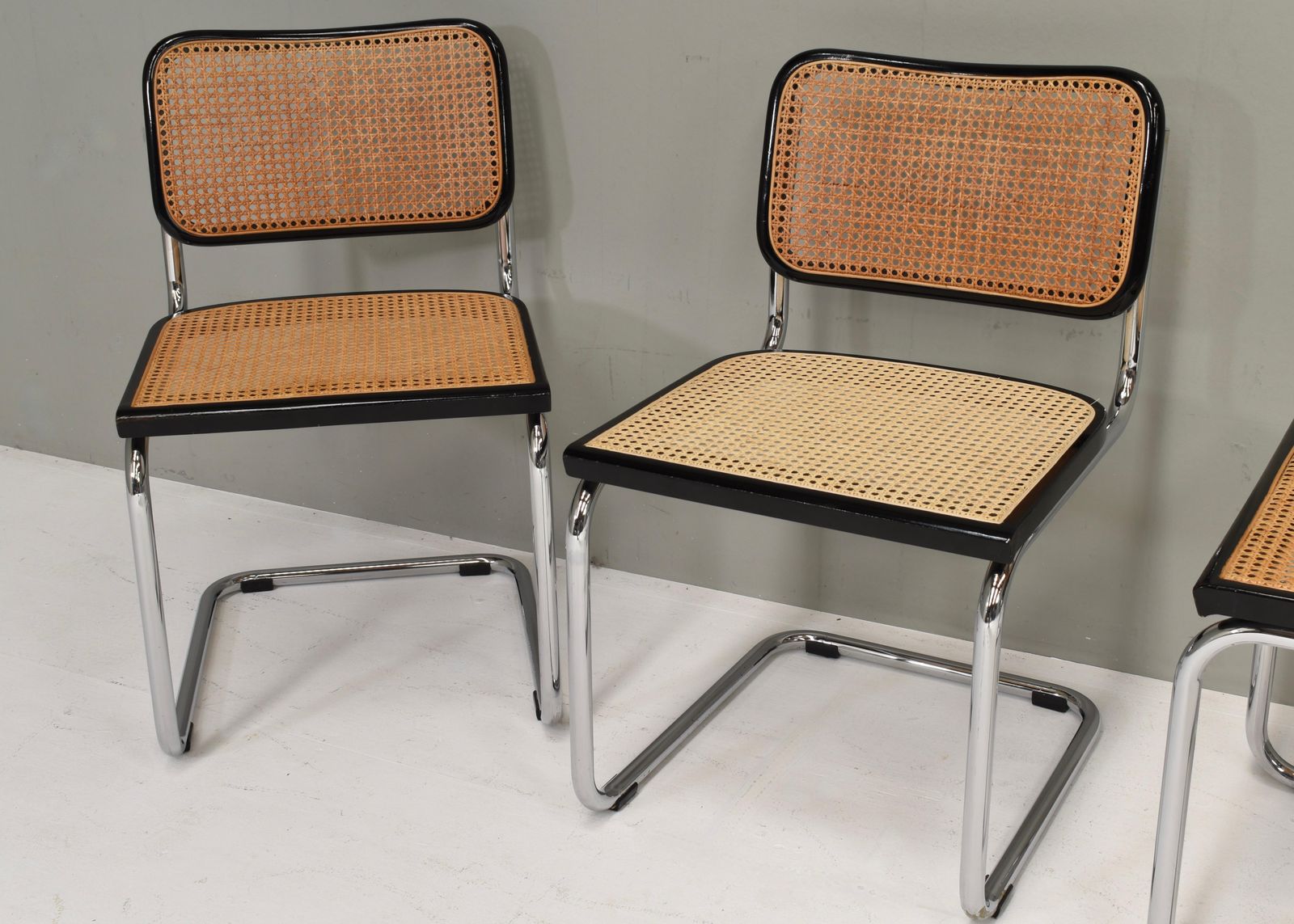 Furniture Set Of 4 Cesca Model B32 Chairs By Marcel Breuer – Italy, 1970 80's photo