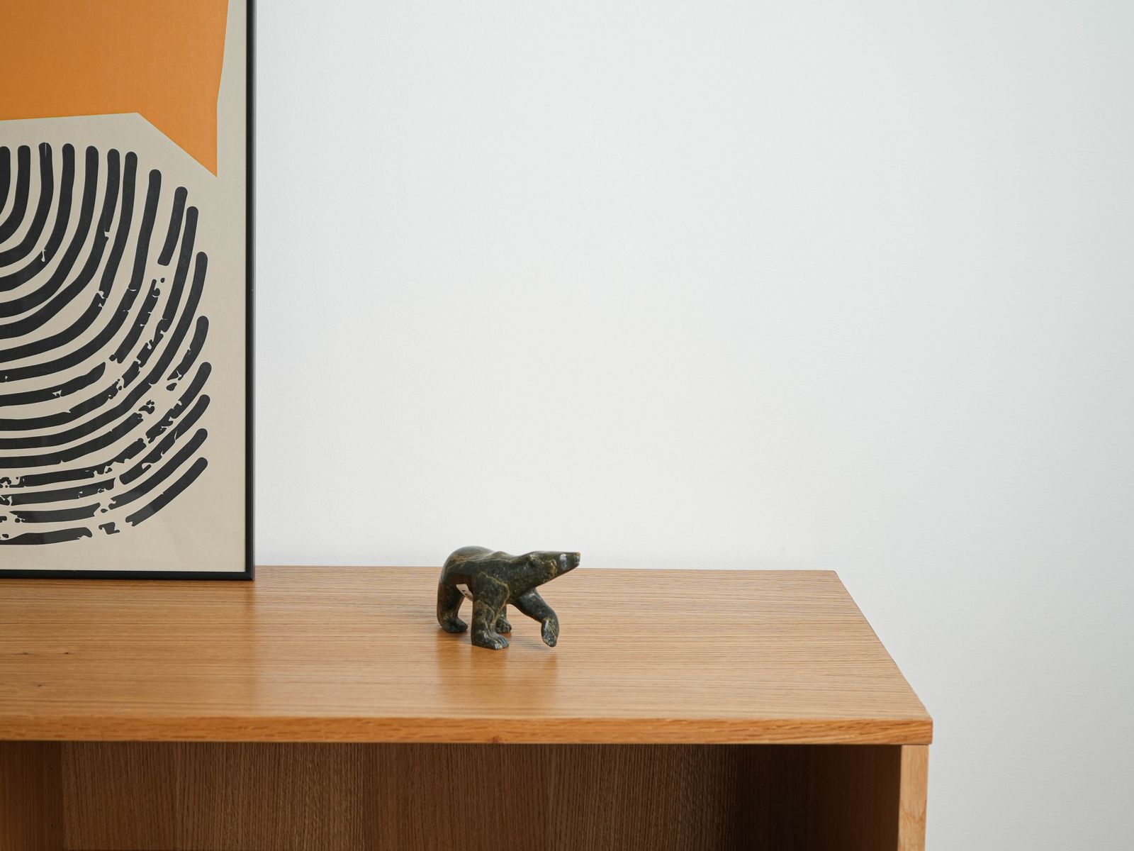 Stone Bear Figurine, Danish Design, 1970s, Made In Denmark photo vintage