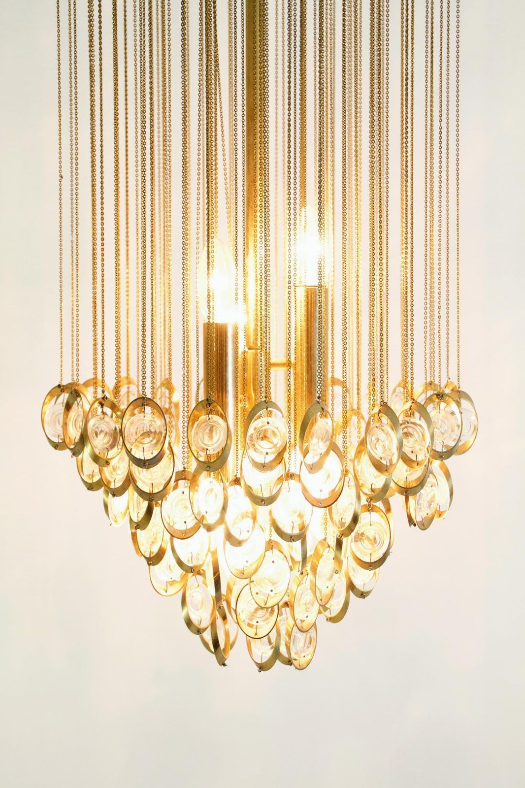 Extra Large Mid Century Modern Chandelier, Murano Glass, Italy, 1960s photo vinterior