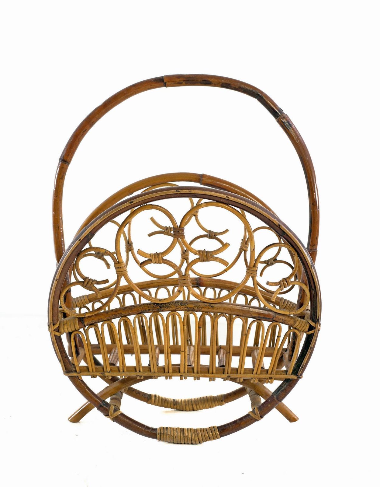 1960s Italian Vintage Boho Bamboo Magazine Rack By Franco Albini photo 448.0