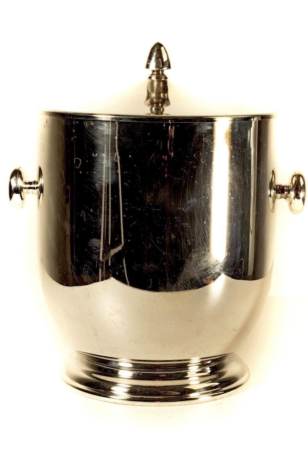 1970s Antique Silver Plate Ice Bucket By Maestri Vetrai, Italy photo furniture