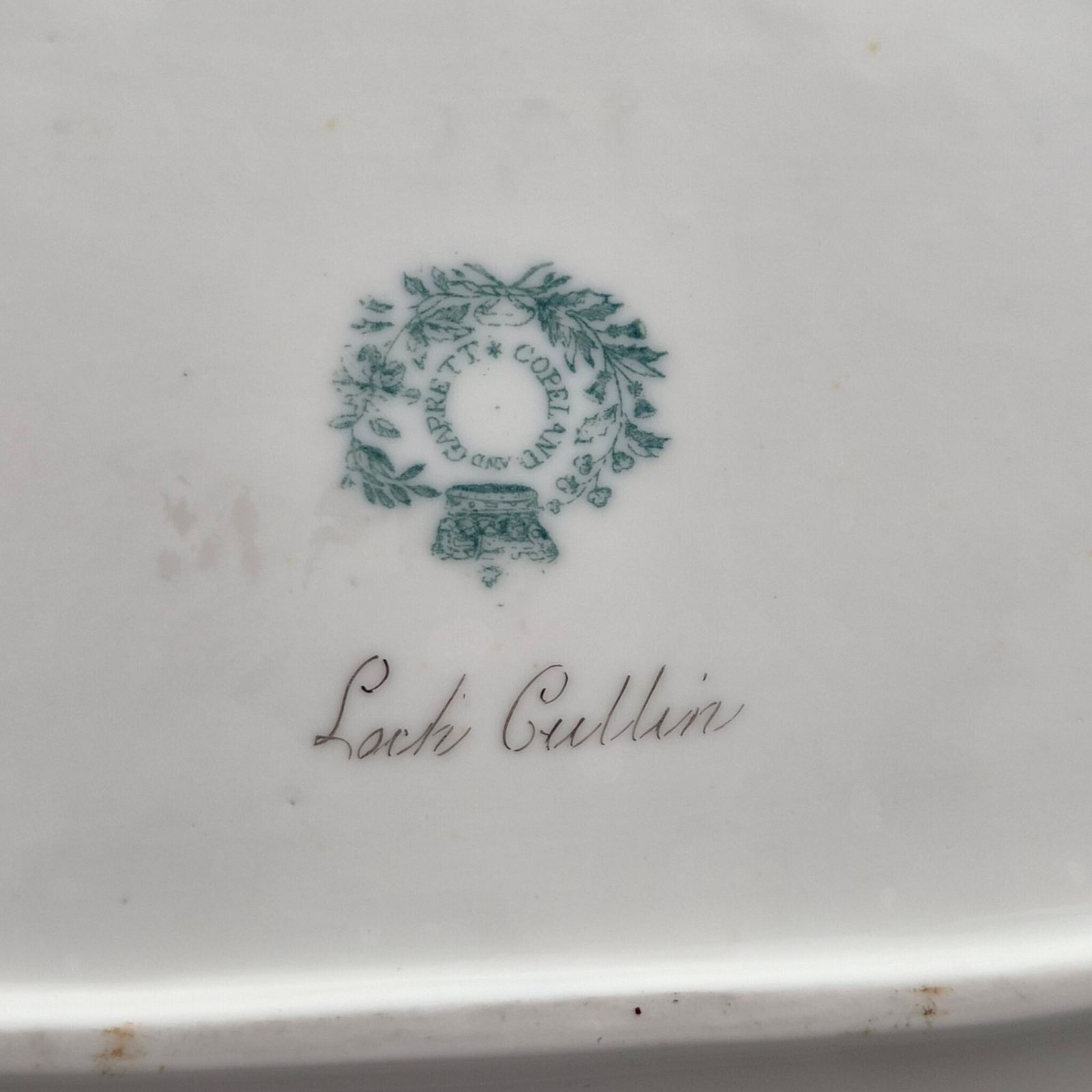 Copeland & Garrett Apple Green Scottish Views Dishes, ca. 1833-1847 photo 599.98