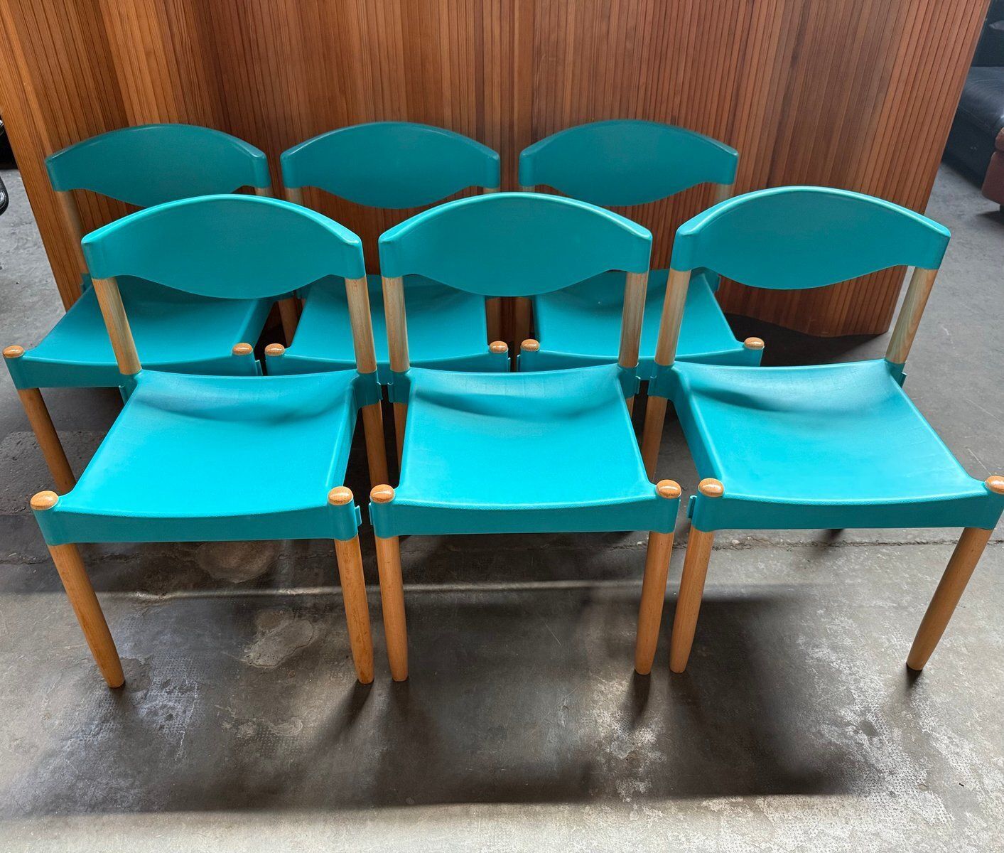 Strax Chairs In Turquoise By Hartmut Lohmeyer For Casala, 1981, Set Of 6