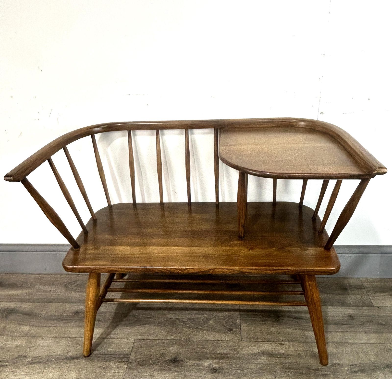 Vintage Mid Century Ercol Style Gossip Bench Telephone Seat 1960's photo buy