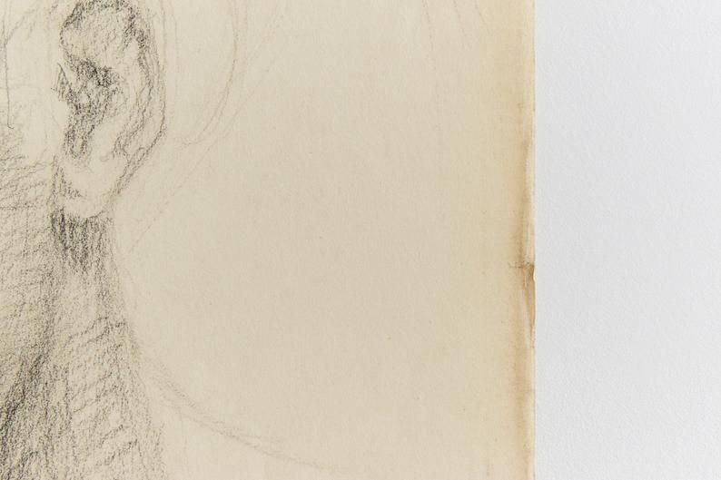 Vintage 1954 Original Female Pencil Life Drawing Portrait By Robert Arthur Bramwell photo 72.0