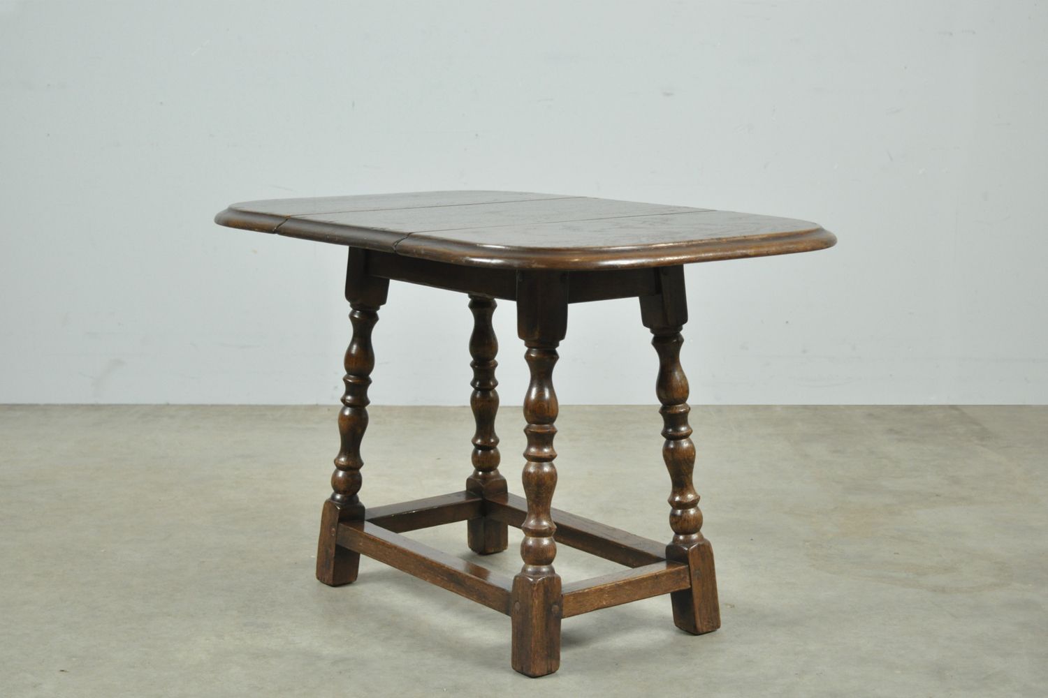 photo for sale Young Antique Oak Drop Leaf Side Tables, Netherlands 1920s