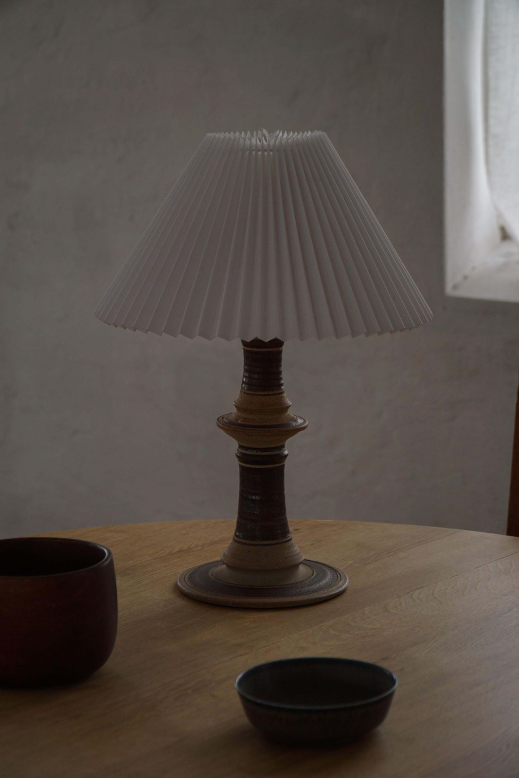 Mid Century Scandinavian Ceramic Table Lamp By Tue Poulsen, Denmark, 1970s photo vinterior