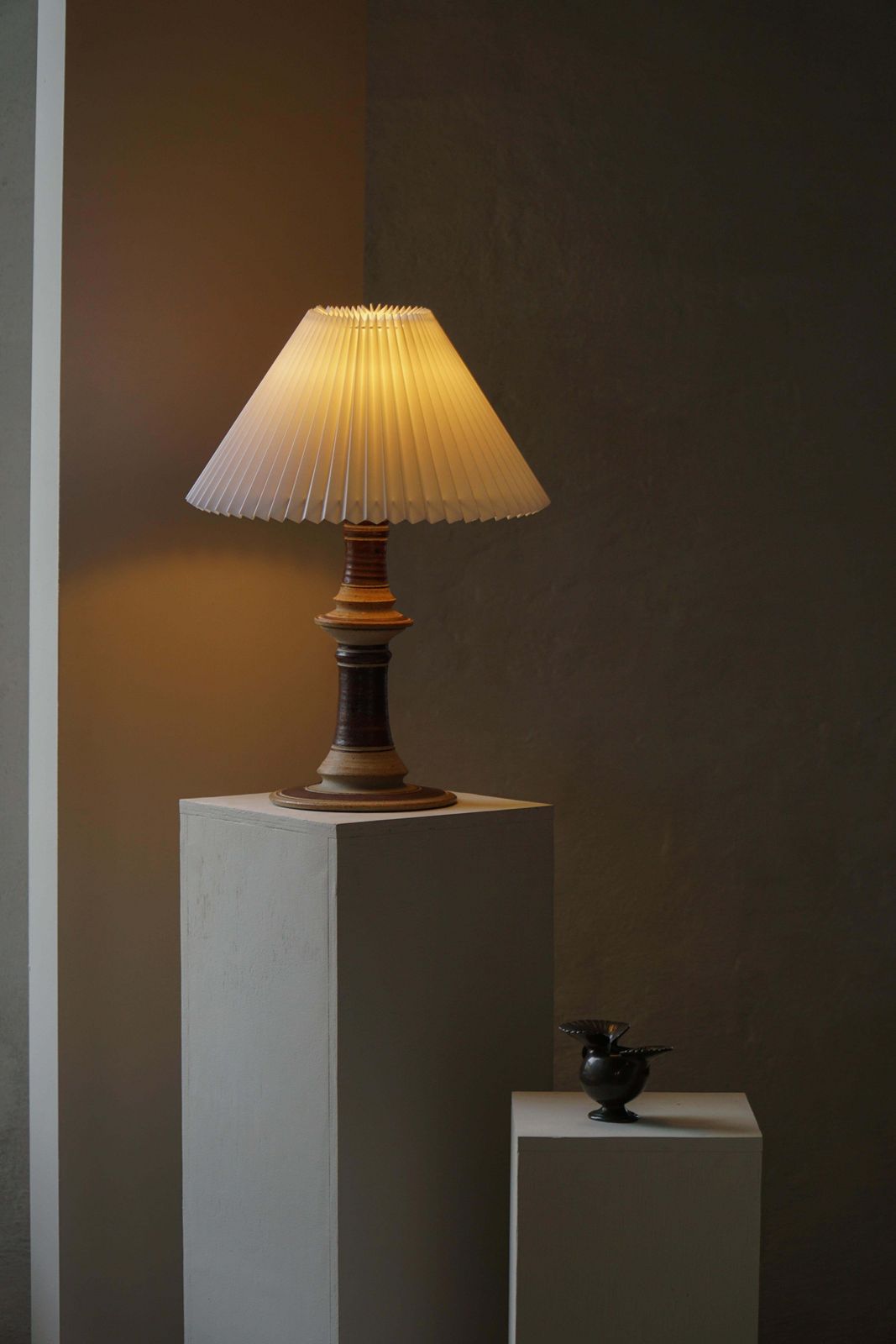 Lighting Mid Century Scandinavian Ceramic Table Lamp By Tue Poulsen, Denmark, 1970s photo
